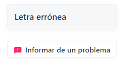 Seleccionar Letra errónea en el botón de reportar en Musixmatch
